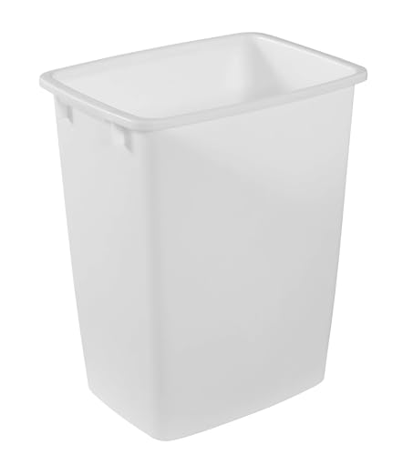 Minimalist Rubbermaid Small Kitchen Bathroom Trash Can, 9 Gallons, White, Waste Collection